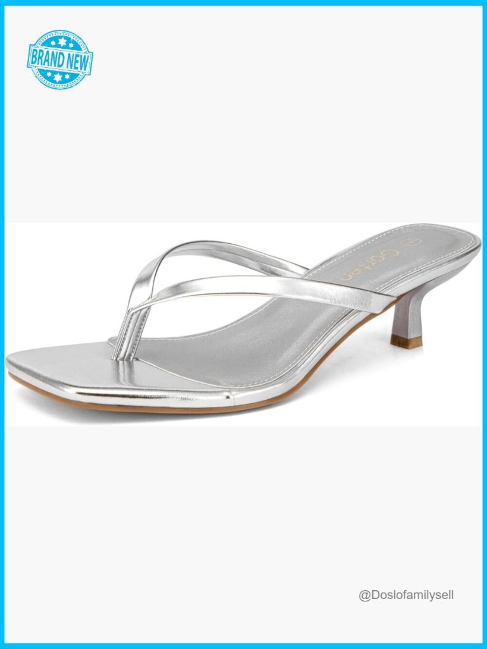 Square Toe Thong Kitten Heel Sandals Slip On Dressy Flip Flop Heels Casual Chic